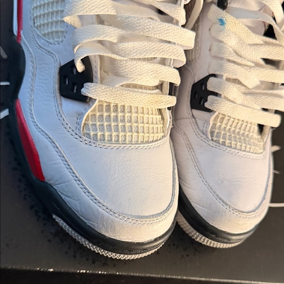 Jordan Women's Sneakers in White, Red, and Black - Picture 4 of 7